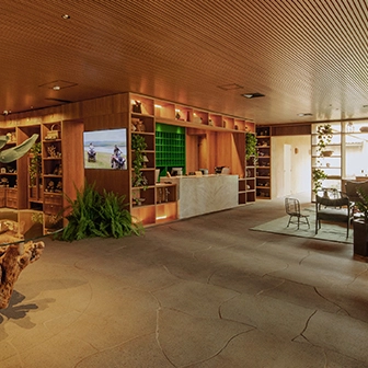 espaço interno para receber pessoas no resort clara dourado