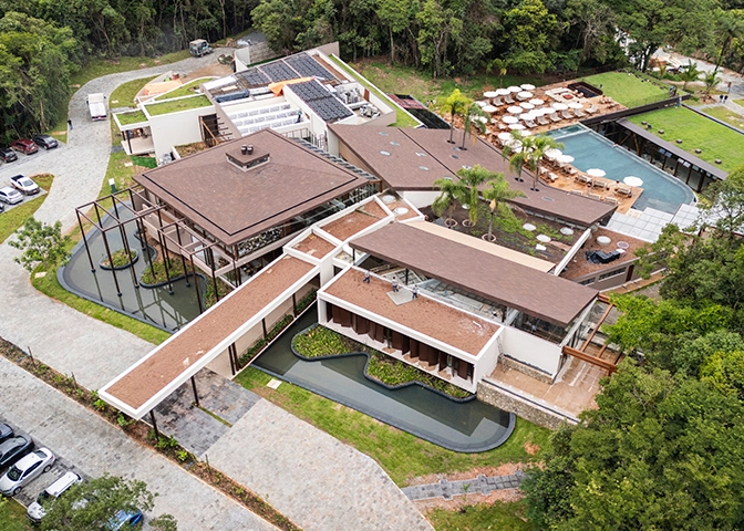 imagem aérea do clara resort