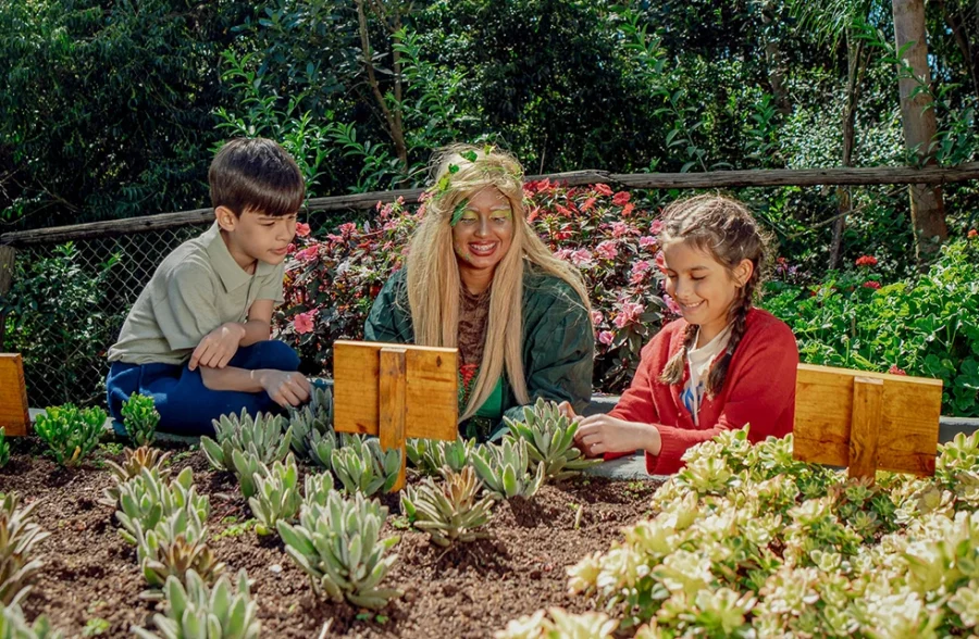 crianças e adulto brincando na horat sensorial do clara ibiuna